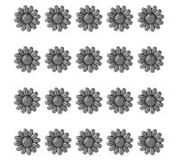SUPERFINDINGS Set di Rivetti A Girasole In Pelle con Finitura In Argento Antico, Rivetti Decorativi A Forma di Fiore per Decorare Pelle, Abiti, Cappelli e Borse