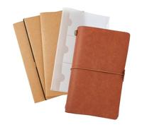 SUPERFINDINGS Travelers Notebook with Pockets Refillable Leather Journal Handcrafted Writing Notebook 7.95x4.69x1.81Inch/20.2x11.9x4.6cm For Daily Planning Note Taking And Travel Gifts, Saddle Brown