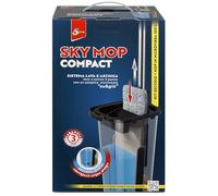 SUPERFIVE Sky Mop Kit Lavapavimenti Compatto con Mop Microfibra 100% Frangia Piatta, Sistema Lava e Asciuga, Secchio Salvaspazio, Pulizia Rapida Senza Aloni