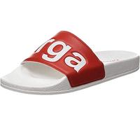 Superga 1908 Slides Polysoft - Scarpe Da Spiaggia E Piscina Unisex - Adulto, Bianco (White/Red A06), 37 EU, Pair