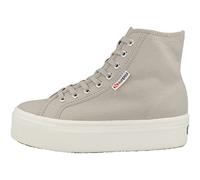 Superga 2708 HI Top Stivali Da Donna In Cotone Grigio Colomba/Bianco Avorio - EUR 40