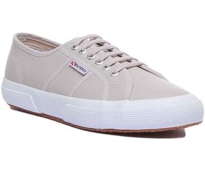 Superga 2750 Efglu In Pelle Con Lacci Grigio Taglia UK 2 - 7