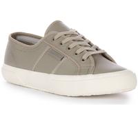 SUPERGA 2750 Fossil F Avorio Pelle con Lacci Donna Scarpe Sportive Grigio UK 3 -