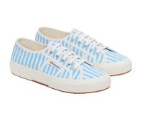 SUPERGA 2750 Stripes Print Scarpe Da Ginnastica Donna In Cotone Bianco Sporco/Azzurro - EUR 39
