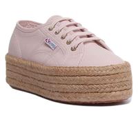 SUPERGA 2790 Cotropew Plateau Suola con Corda Intorno IN Rosa Misura UK 3 -