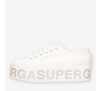 SUPERGA 2790 Platform Lettering Sneakers Bianche con Logo Iridescente