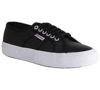 Superga 2750 Efglu Uomo Pizzo Pelle Scarpe Sportive Nero Bianco Misura UK 6 - 12