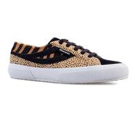 Superga Scarpe da ginnastica da donna in pelle bovina con stampa ghepardo e zebrata, Nero , 35 EU