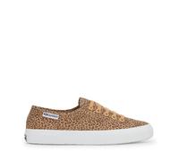 Superga Sneaker leggera unisex per adulti 3750 con stampa micro leopardata, Stampa leopardata beige/marrone, 6.5 Women/5 Men
