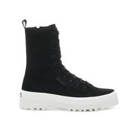 SUPERGA 2641 Alpina High - Ankle Boots - Allacciata - Donna - Black Total-Matte-F Avorio