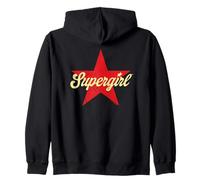 SuperGirl 2026 Script Logo Star Felpa con Cappuccio