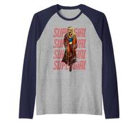 SuperGirl | Merch Ufficiale DC Comics | WBSGR04 Maglia con Maniche Raglan