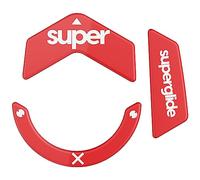 Superglide 2 - Piedini per mouse con superficie testurizzata controllabile, realizzati con vetro ultra resistente, suola liscia e resistente per Logitech 502X, colore: rosso