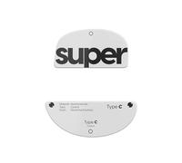 Superglide - Pattini per mouse in vetro, scorrimento controllabile e costante, bordo rotondo lucido, piedini super bilanciati per mouse da gioco con suola resistente per Pulsar ZywOo (tipo C, bianco)