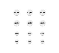 Superglide - Pattini per mouse in vetro, scorrimento controllabile e costante, bordo rotondo lucido, piedini super bilanciati per mouse da gioco con suola resistente per universali da 6 mm + 9 mm, 12