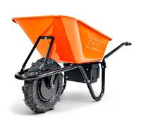 SuperHandy Carriola elettrica senza fili, 48 V 2 Ah alimentato a batteria, vasca in acciaio da 75 l, capacità di carico 150 kg, carrello da giardino, trasportatore di materiali e detriti