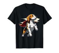 Superhero Beagle Red Cape Super Hero Dog Maglietta