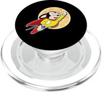 Superhero Cartoon Mouse for Mighty Humans Flies Past Moon PopSockets PopGrip per MagSafe