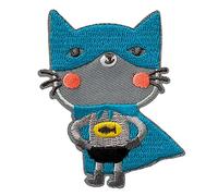 Superhero gatto animale - Toppe termoadesive Patch Toppa ricamate, misura: 4,6 x 6,3 cm