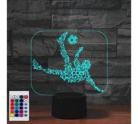 SUPERHONGJIHAO Luce di notte per i bambini 3D giocare a calcio ha condotto la lampada con telecomando 16 colore che cambia regalo di compleanno di Natale per il bambino