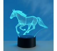 SUPERHONGJIHAO Luce notturna per bambini 3D Cavallo Lampada a Led con Telecomando 16 Colori che Cambiano Regalo di Compleanno di Natale per Bambino
