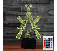 SUPERHONGJIHAO Luce notturna per bambini 3D Fucile Led Lampada con Telecomando 16 Cambiare Colore Regalo di Compleanno di Natale per il Bambino
