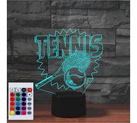 SUPERHONGJIHAO Luce notturna per bambini 3D giocare a tennis lampada a led con telecomando 16 colori che cambiano regalo di compleanno di Natale per il bambino