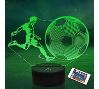 SUPERHONGJIHAO Luce notturna per bambini 3D Gioco Calcio LED Lampada con telecomando 16 cambi di colore