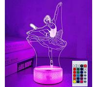SUPERHONGJIHAO Luce notturna per bambini, lampada LED 3D da balletto con telecomando, 16 colori intercambiabili, regalo di compleanno per bambini