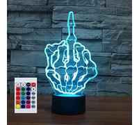 SUPERHONGJIHAO Luce notturna per i bambini 3D dito medio Led lampada con telecomando 16 colore che cambia regalo di compleanno di Natale per il bambino