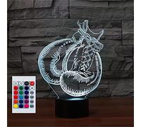 SUPERHONGJIHAO Luce notturna per i bambini 3D Guantone da boxe Lampada a led con telecomando 16 Cambiare colore Regalo di compleanno di Natale per il bambino