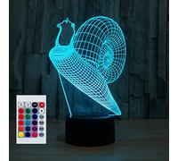 SUPERHONGJIHAO Luce notturna per i bambini 3D lumaca ha condotto la lampada con telecomando 16 colore che cambia regalo di compleanno di Natale per il bambino