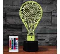 SUPERHONGJIHAO Luce notturna per i bambini 3D mongolfiera ha condotto la lampada con telecomando 16 colore che cambia regalo di compleanno di Natale per il bambino