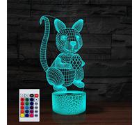 SUPERHONGJIHAO Luce notturna per i bambini 3D scoiattolo ha condotto la lampada con telecomando 16 colore che cambia regalo di compleanno di Natale per il bambino