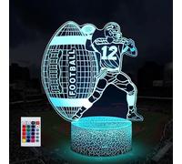 SUPERHONGJIHAO Rugby - Luce notturna 3D per bambini, 16 colori, con telecomando per bambini