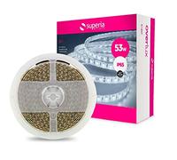Superia Striscia LED 5 Metri 24V/72W Flessibile Protezione IP65 per uso Interno Colorazione Luce FREDDA 6000K Alta Luminosità diodi led 14,4W/Metro STR60FS 1 Pezzo