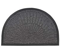 Superio Half Circle Doormat, Non-Slip Welcome Entrance Way Rug, Indoor Outdoor, Heavy Duty, Waterproof, Easy Clean, Low-Profile Mats for Entry, Garage, Patio, High Traffic Areas, Grey Shell, 24"x35"