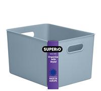 Superio Scrivania, Cassetto Organizzatore Cestino, Plastica Contenitori per Casa, Vanità, Ufficio, Armadietto, Materiale Durevole per Classificare, Panni Cosmetici, Stazionario… (Blu, 22 Litri)