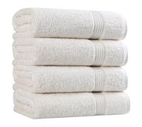 Superior 100% Long Staple Combed Cotton Set di 4 Asciugamani da Bagno in Cotone Egiziano, Colore: Avorio, 26.4x10.199999999999999x17.8 cm