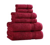 Superior Asciugamano, cotone, bordeaux, set da 6 pezzi