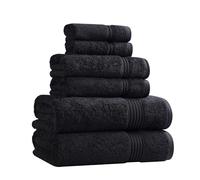 Superior Asciugamano, cotone, nero, set da 6 pezzi