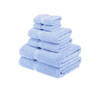 Superior Asciugamano, cotone pettinato a fibra lunga, azzurro, set da 6 pezzi