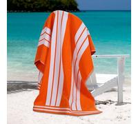 Superior Collection Luxurious Jacquard Asciugamani da Spiaggia, in Cotone Pettinato, Oversize, Cotone Spazzolato, Orange Cabana Stripe, 43 x 5 x 30 cm