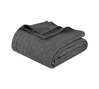 SUPERIOR Coperta in 100% cotone per tutte le stagioni, motivo cestello, morbida, comoda copertura per letto, letto, letto, letto, divano, salotto, moderno Boho medio ponderato, copriletto, antracite