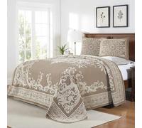 Superior Copriletto in cotone, Ada Taupe, Twin