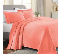 Superior copriletto Paise-tw-AQ Paisley Jacquard Matelasse copriletto 100% Cotone Premium, Aqua, Twin, Coral, King
