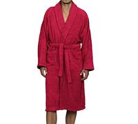 Superior Cotton Bath Robe Accappatoio Unisex in Spugna di Cotone Egiziano, Grande, Bordeaux, 100% Pettinato a Fibra Lunga di Alta qualità, Borgogna, L