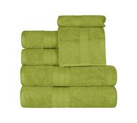 Superior Cotton Solid Highly-Absorbent Towel Asciugamani, Cotone, Essenza Verde, 6 Pc Set