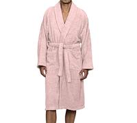 Superior Cotton Terry Bath Robe Accappatoio Unisex in Spugna di Cotone Egiziano, Piccolo, Rosa, 100% Pettinato a Fibra Lunga di Alta qualità, S