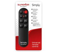 Superior Electronics SIMPLY - Telecomando Universale Autoapprendente con Due Banchi di Memoria - Ideale per Anziani e Hotel - Richiede Telecomando Originale per Programmazione - Nero - SUPTLB001